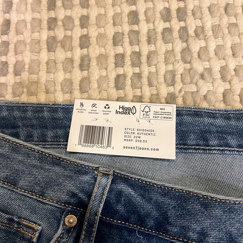 Seven7 NEW Loose Straight Leg Jean Women 22W Denim High Rise Authentic - Picture 8 of 8